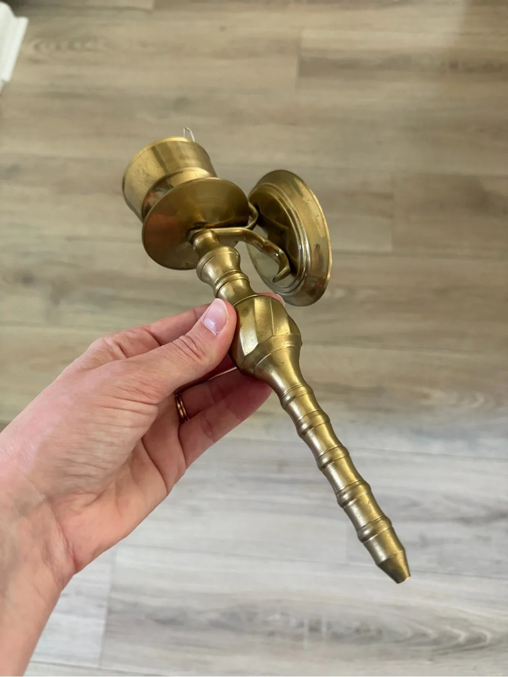 Wall brass candlestick holder